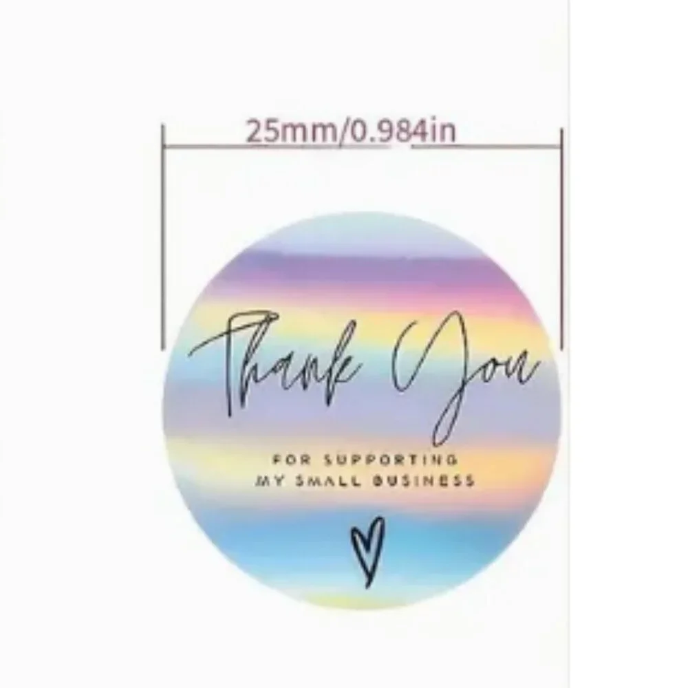 NEW HOLOGRAPHIC THANK YOU FOR SUPPORTING MY SMALL BUSINESS STICKERS 2 ROLLS 1000